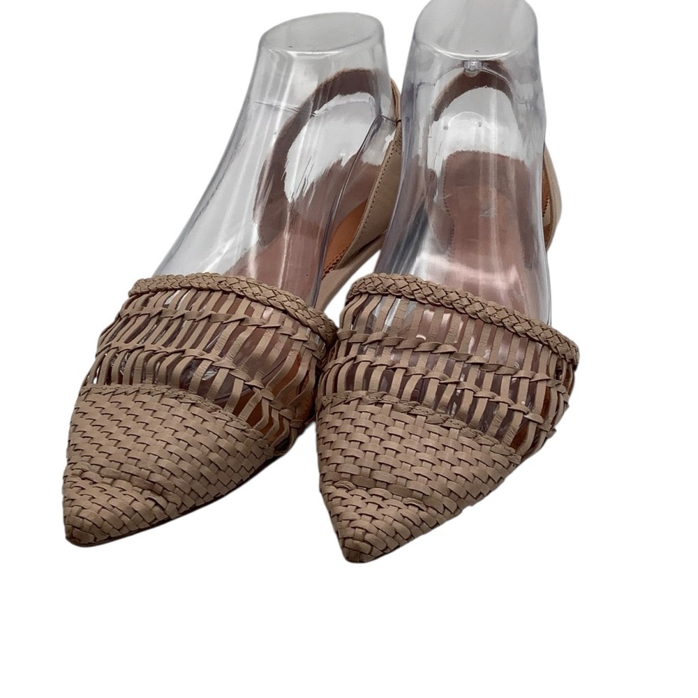 Franco Sarto Tan Woven Sandals with Pointed Toe size 9 flats